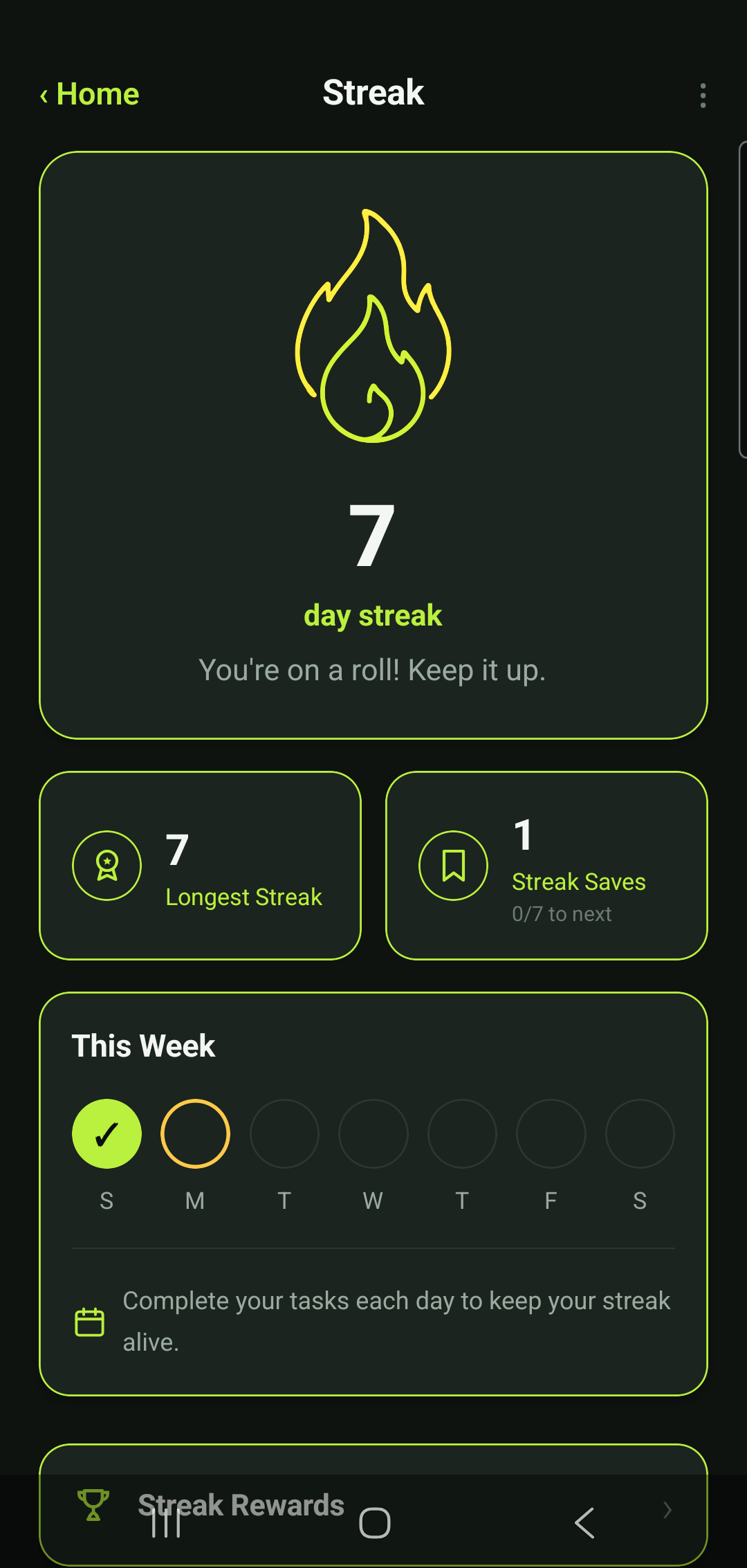 GoSignal streak screen